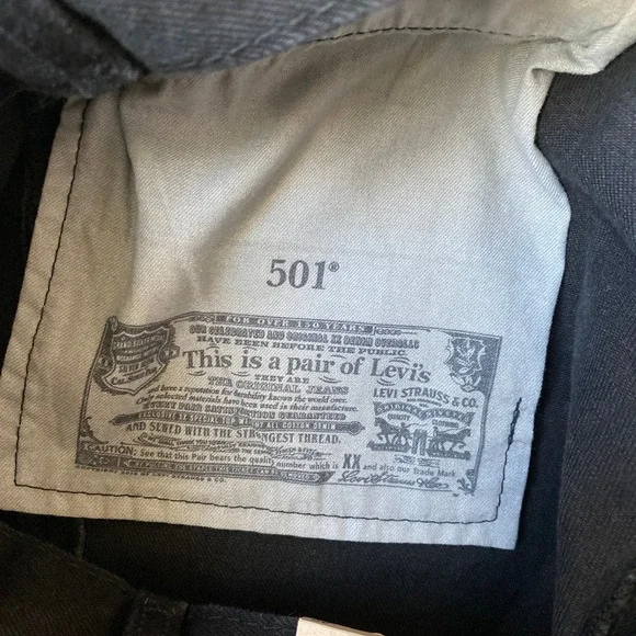 Levi's 501 90s Y2K Black Denim Shorts Men 40 Grunge Original Fit Button Fly NWT - Picture 12 of 12